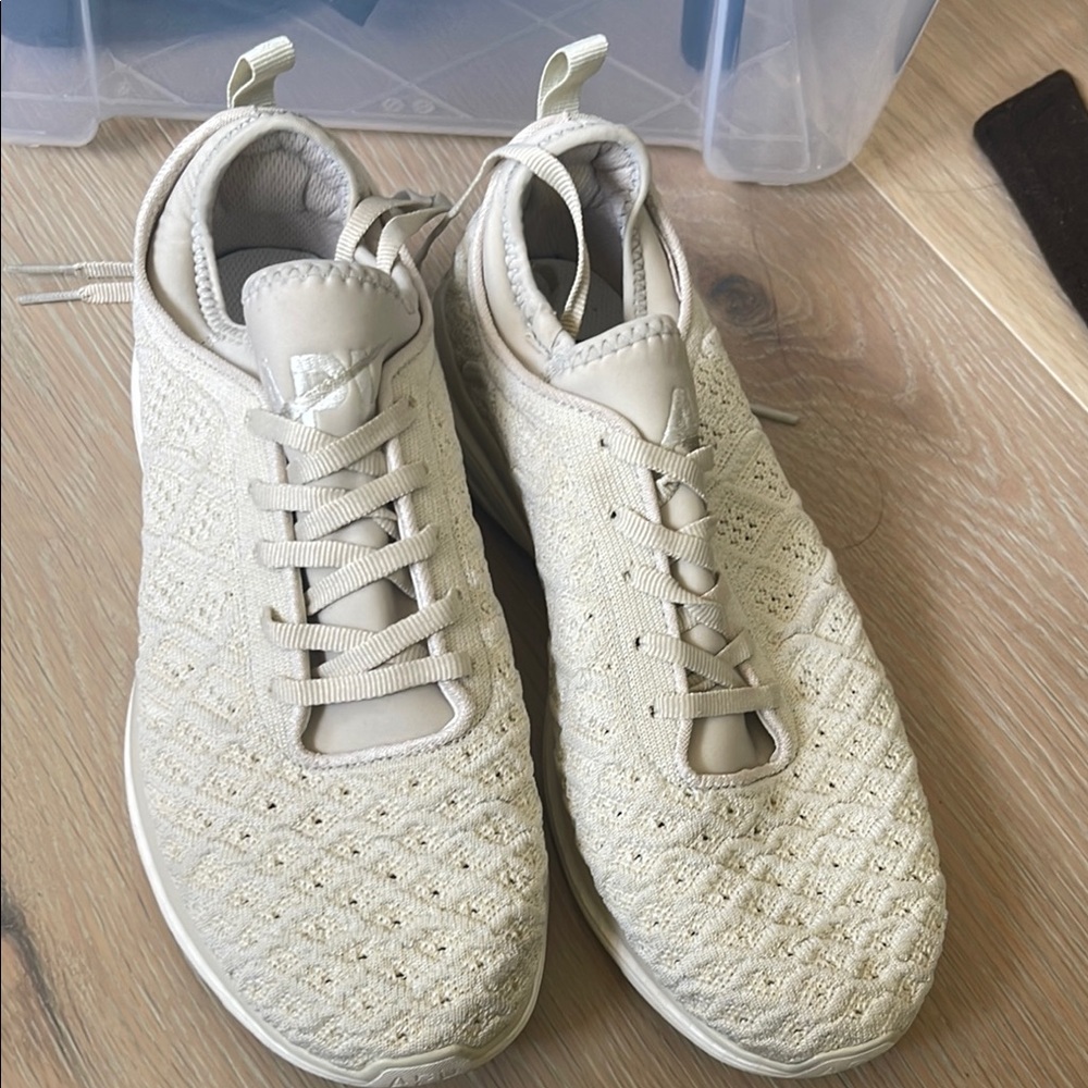 APL Cream Textured Athletic Shoes